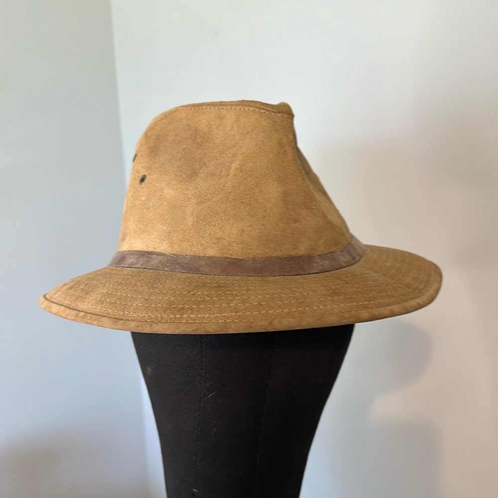 Trav’ler Country Outfitters Genuine Suede Large Camel Leather Tan Men’s Hat - Picture 1 of 8
